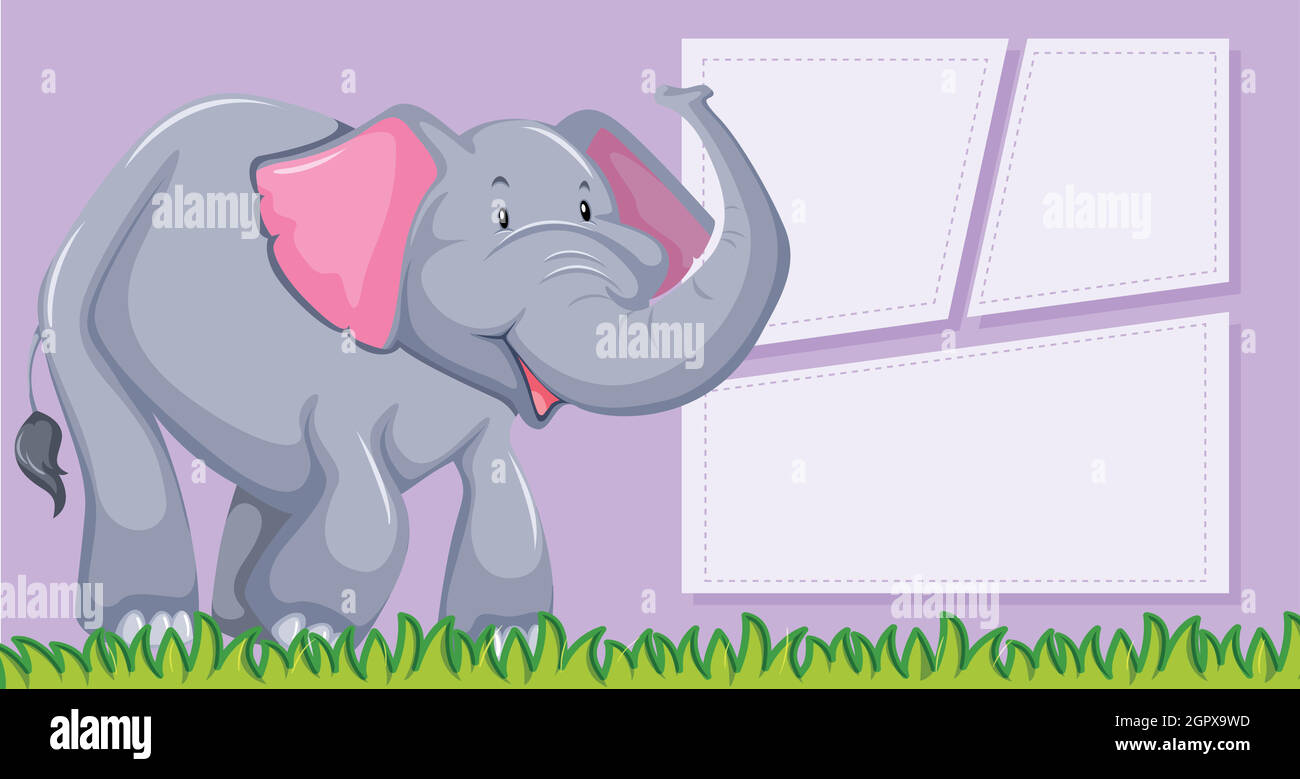 An elephant on blank template Stock Vector Image & Art - Alamy In Blank Elephant Template