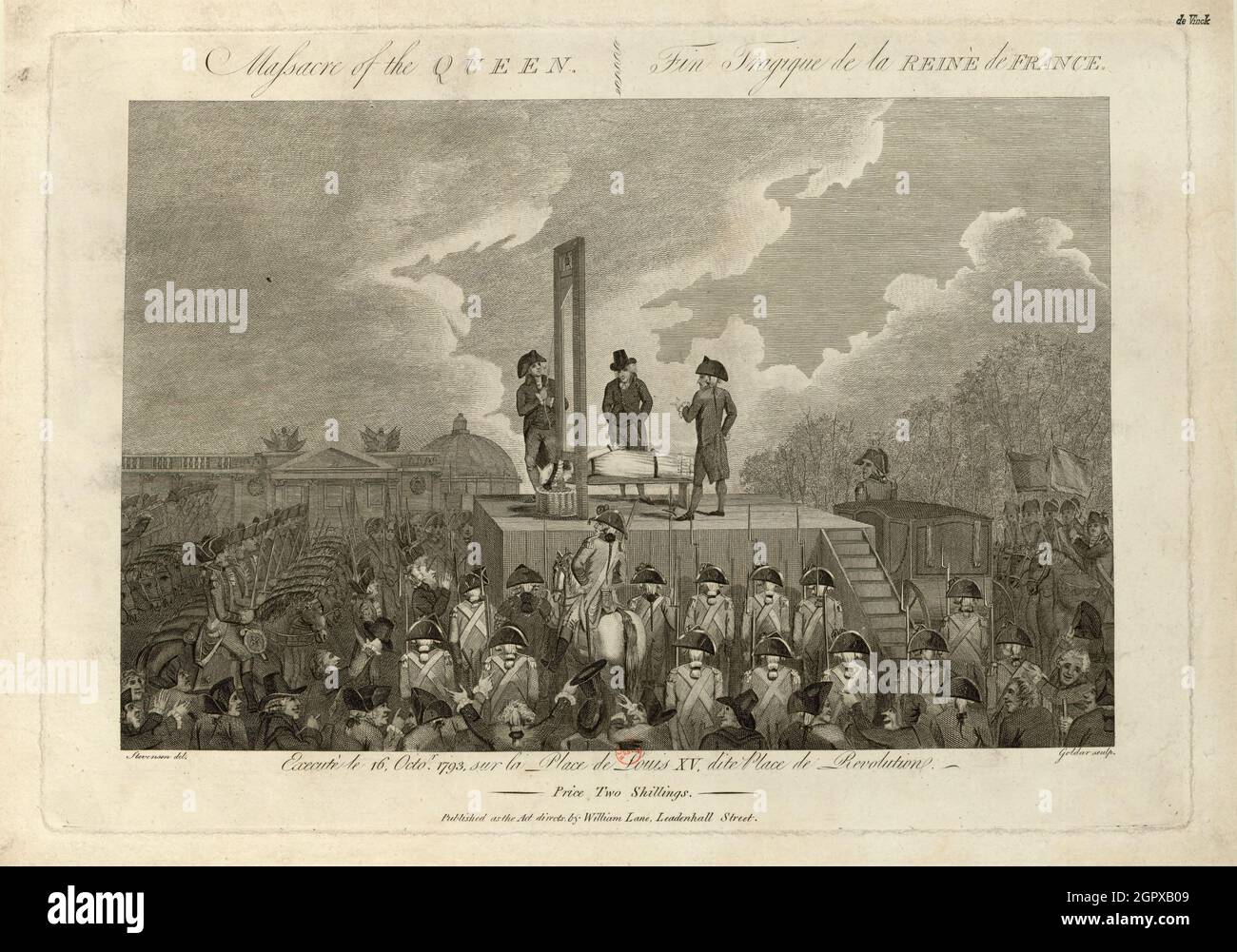 The Execution of Marie Antoinette on October 16, 1793, 1793-1794. Found in the Collection of the Biblioth&#xe8;que Nationale de France. Stock Photo