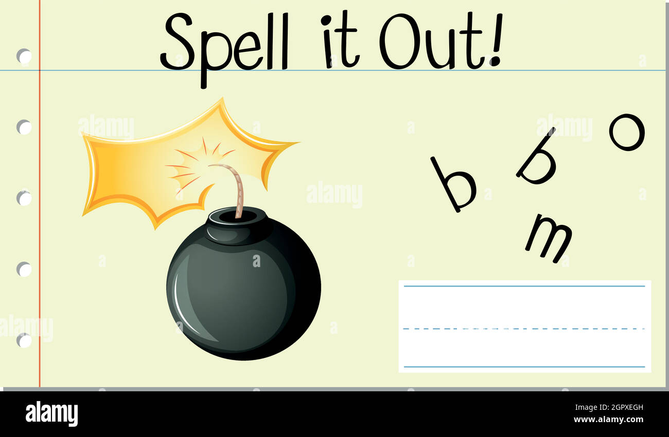 Spell it out bomb Stock Vector