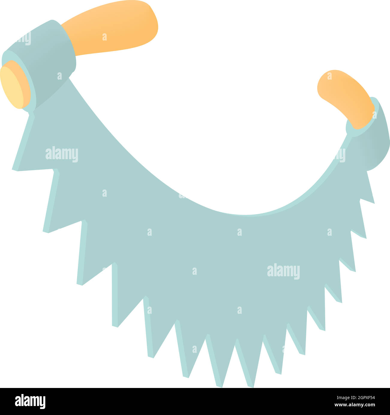 Two handled saw icon in cartoon style Stock Vector