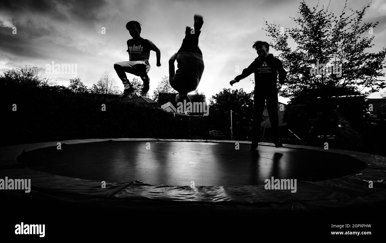 Trampoline Black and White Stock Photos & Images - Page 2 - Alamy