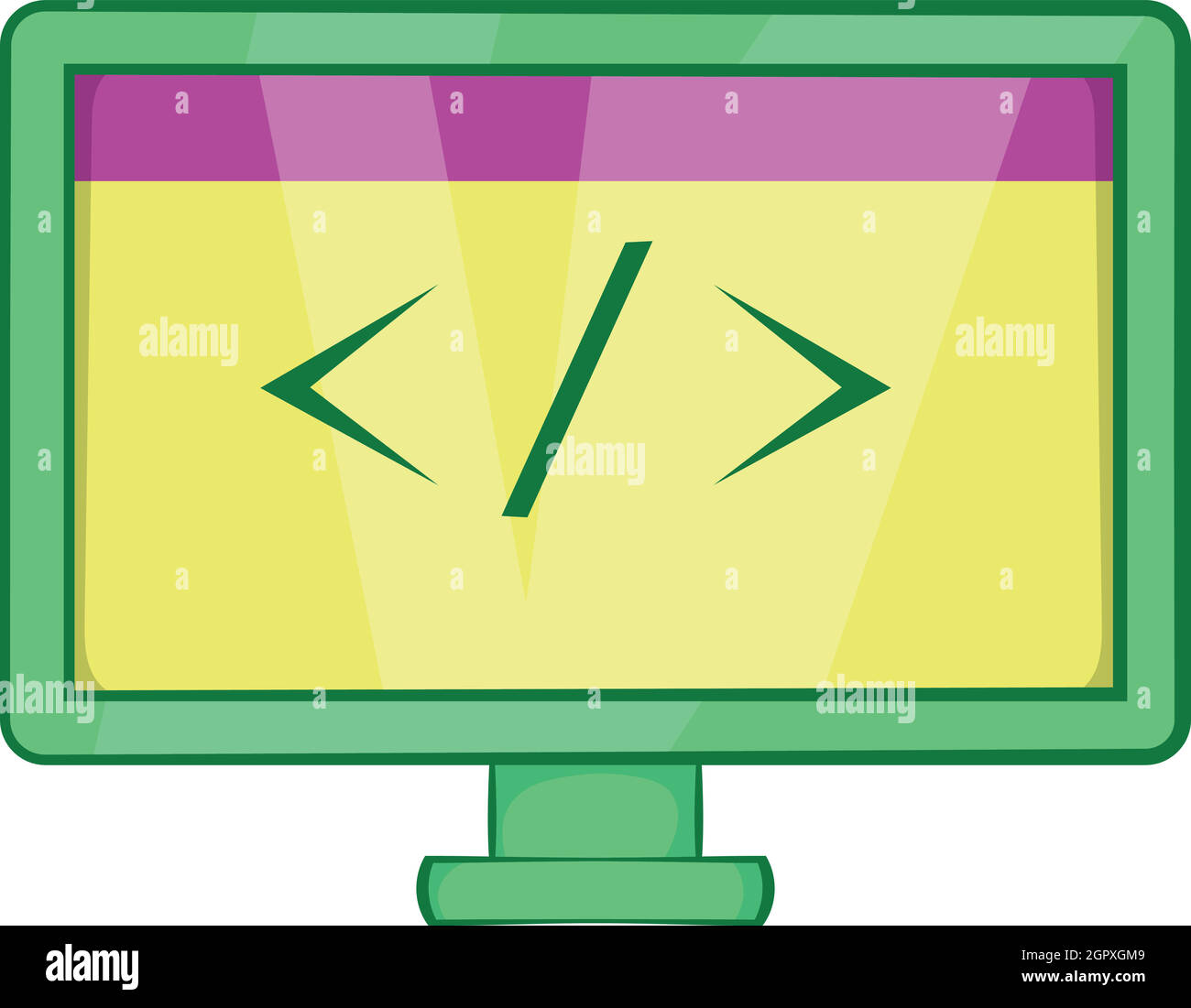 Monitor with sign left right icon, cartoon style Stock Vector Image