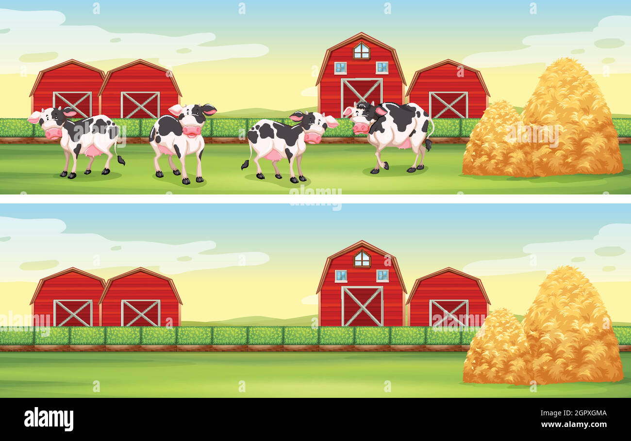 Barns cows Stock Vector Images - Alamy
