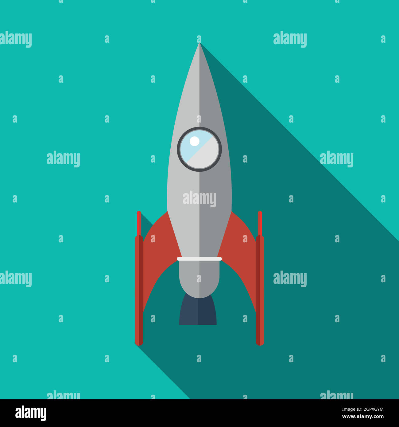 Rocket icon in flat style Stock Vector Image & Art - Alamy
