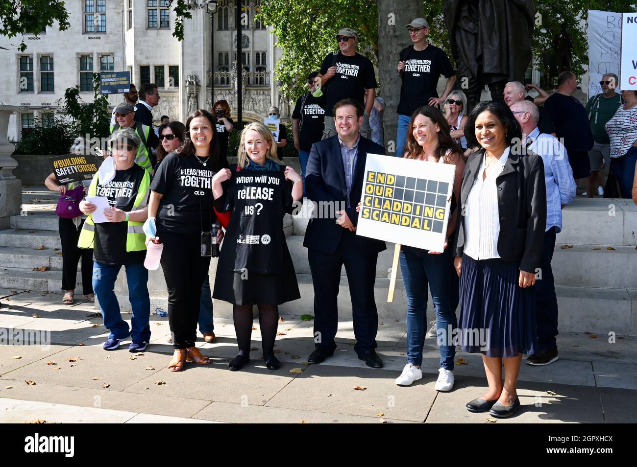 Janet Daby MP, Justice for leaseholders Rally, Parliament Square, Westminster, London. UK Stock Photo