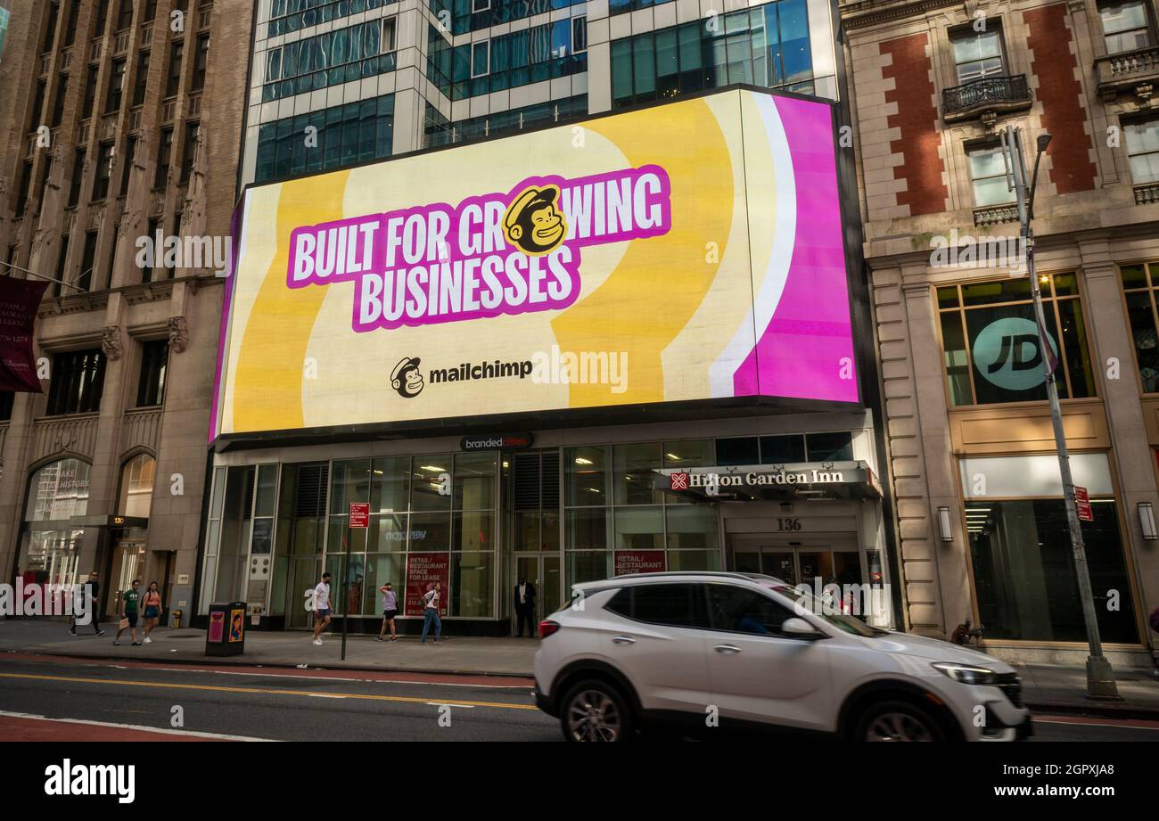 Advertising for the email marketing company Mailchimp in New York on