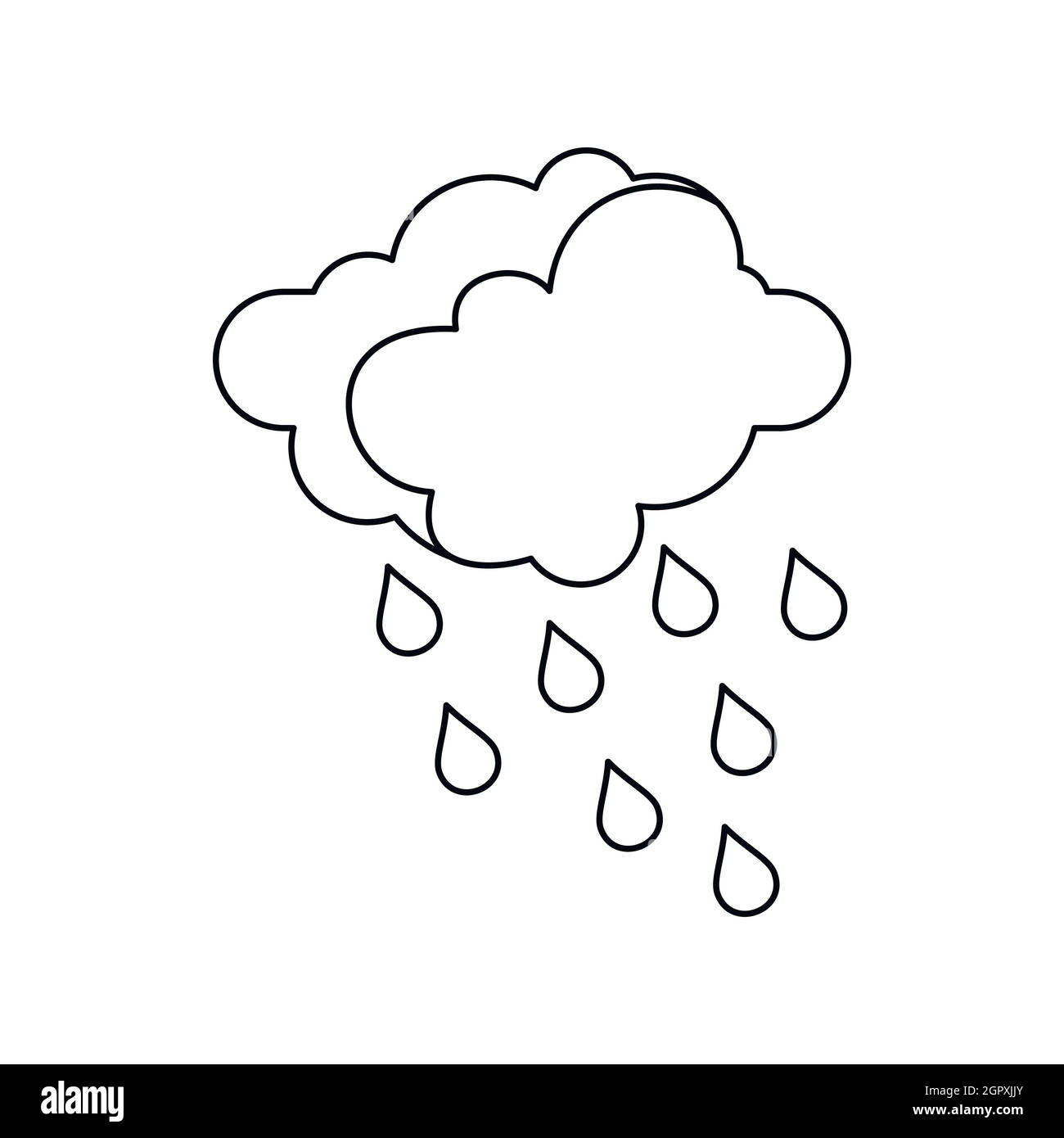 Clouds and water drops icon, outline style Stock Vector Image & Art - Alamy