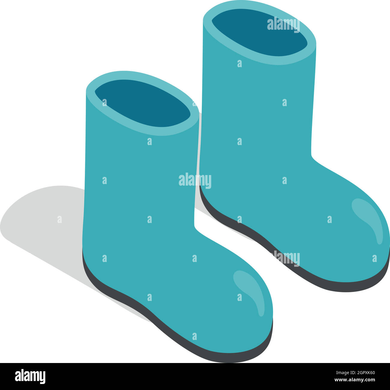 Rubber boots icon, isometric 3d style Stock Vector