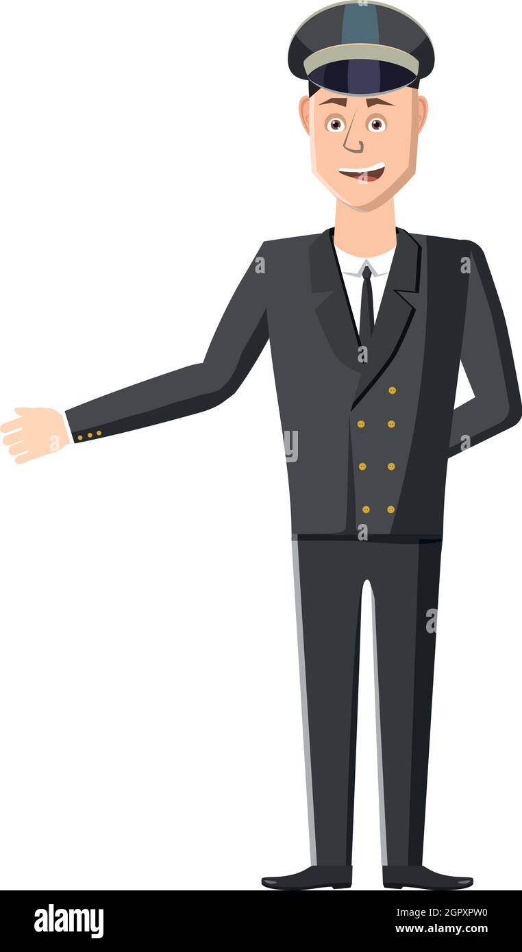Chauffeur icon in cartoon style Stock Vector