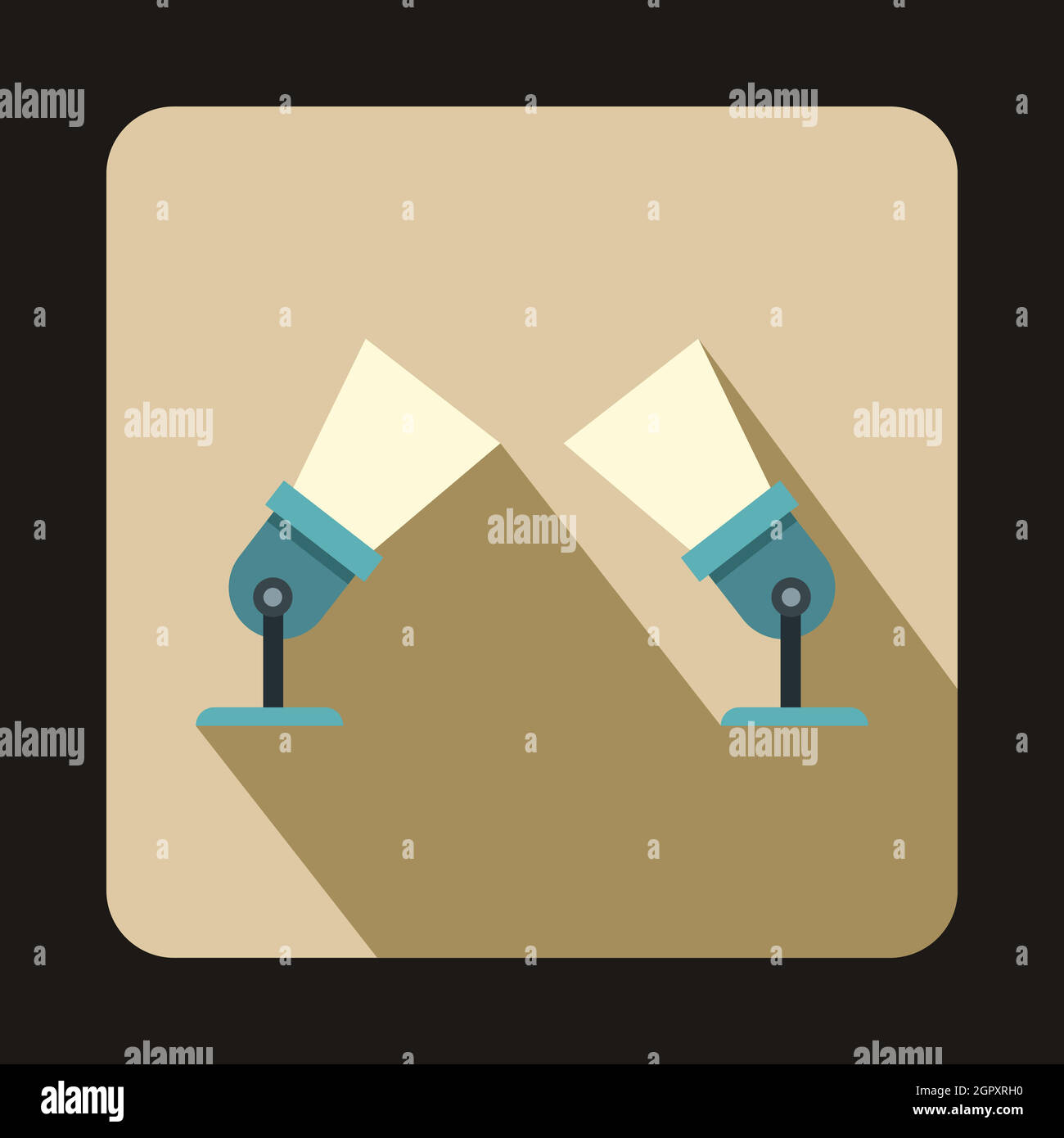 Two spotlights icon in flat style Stock Vector