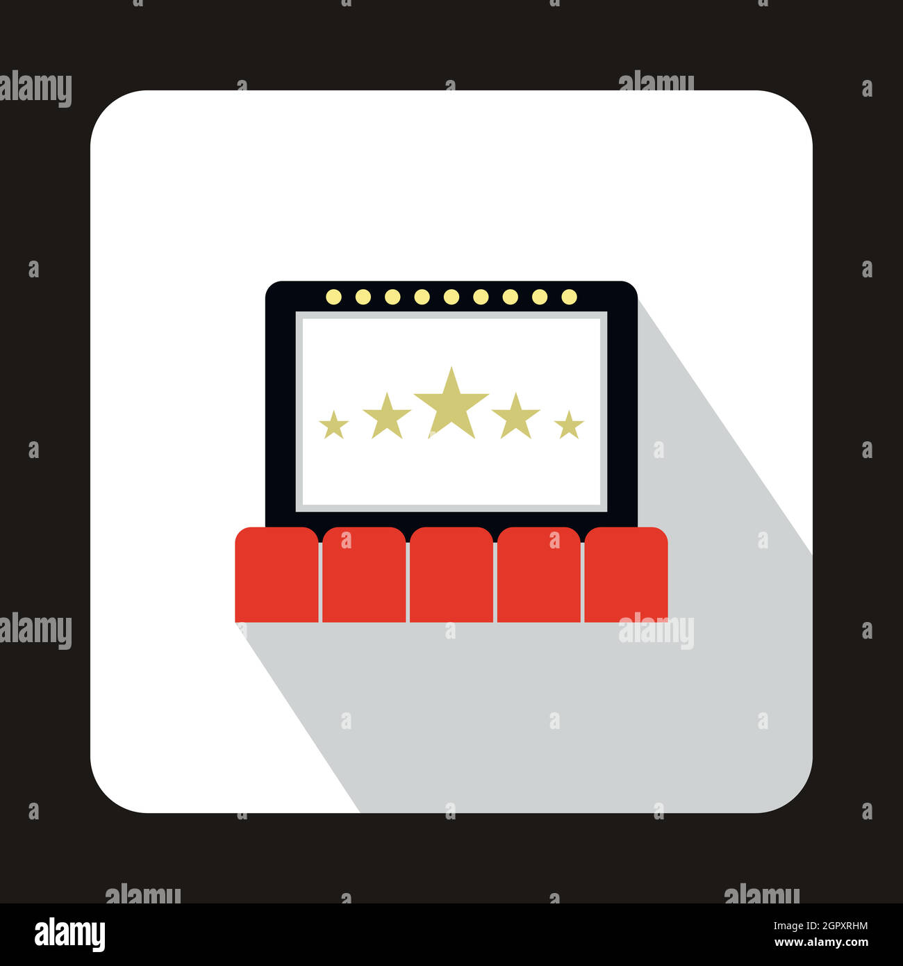 Cinema auditorium with screen and seats icon Stock Vector Image & Art ...