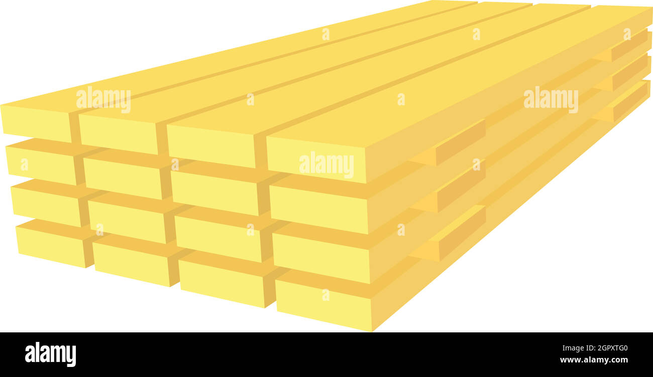Wood planks icon in cartoon style Stock Vector