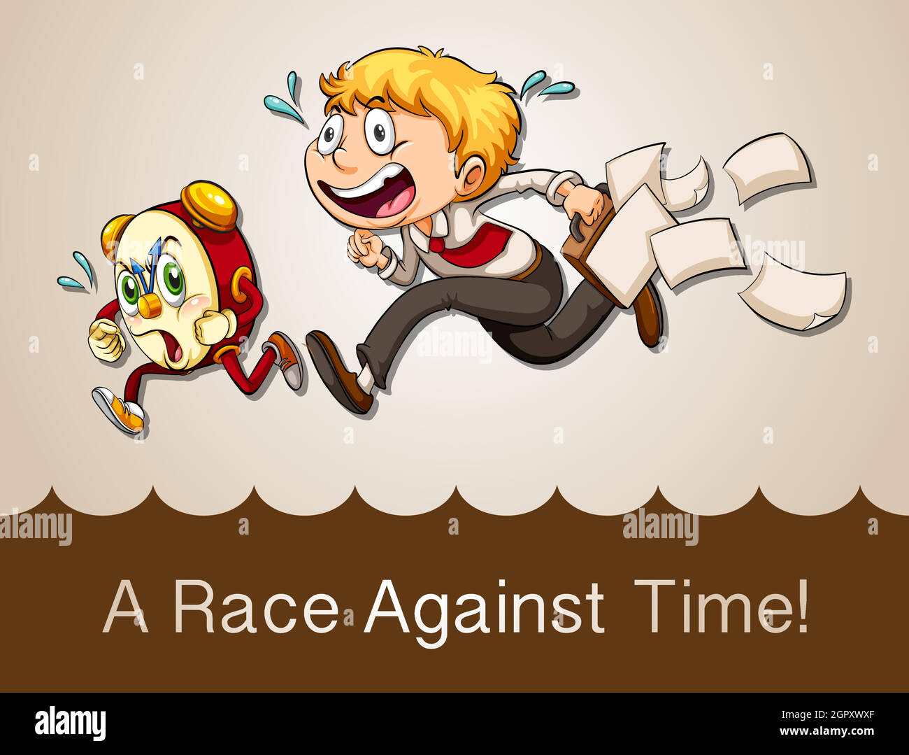 Man racing against clock Stock Vector Image & Art - Alamy