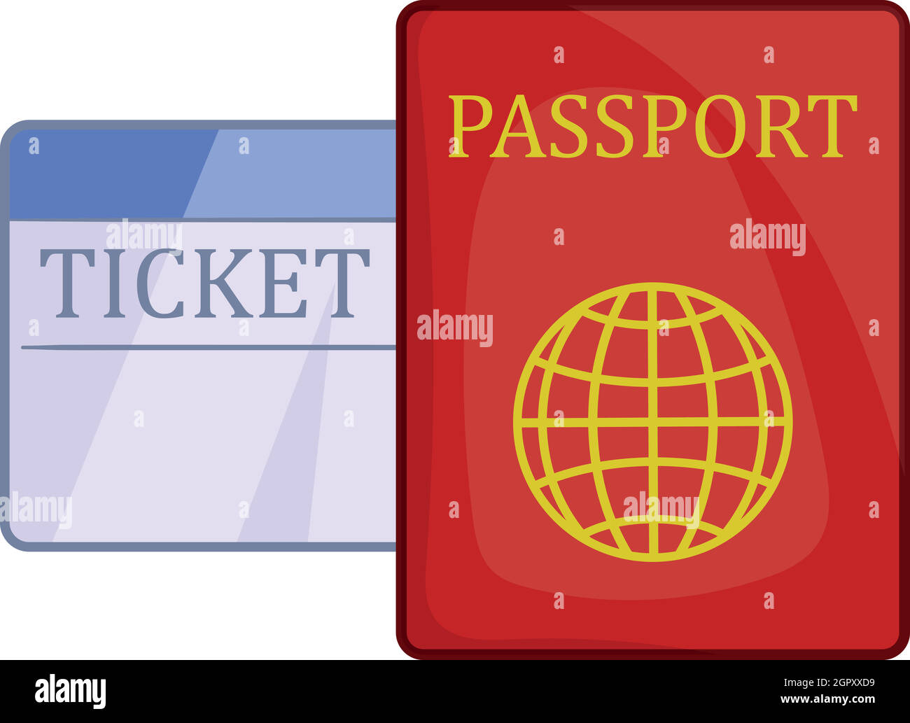 Passport and ticket icon, cartoon style Stock Vector Image & Art - Alamy