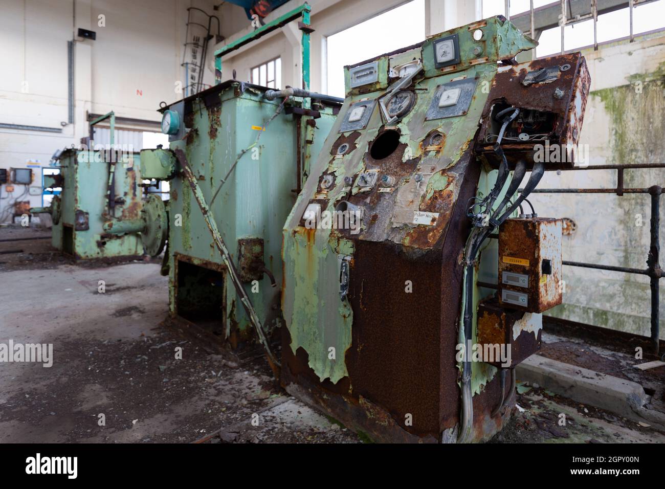 Inside Sea Water Pump House 1, Octel Bromine Works Stock Photo Alamy