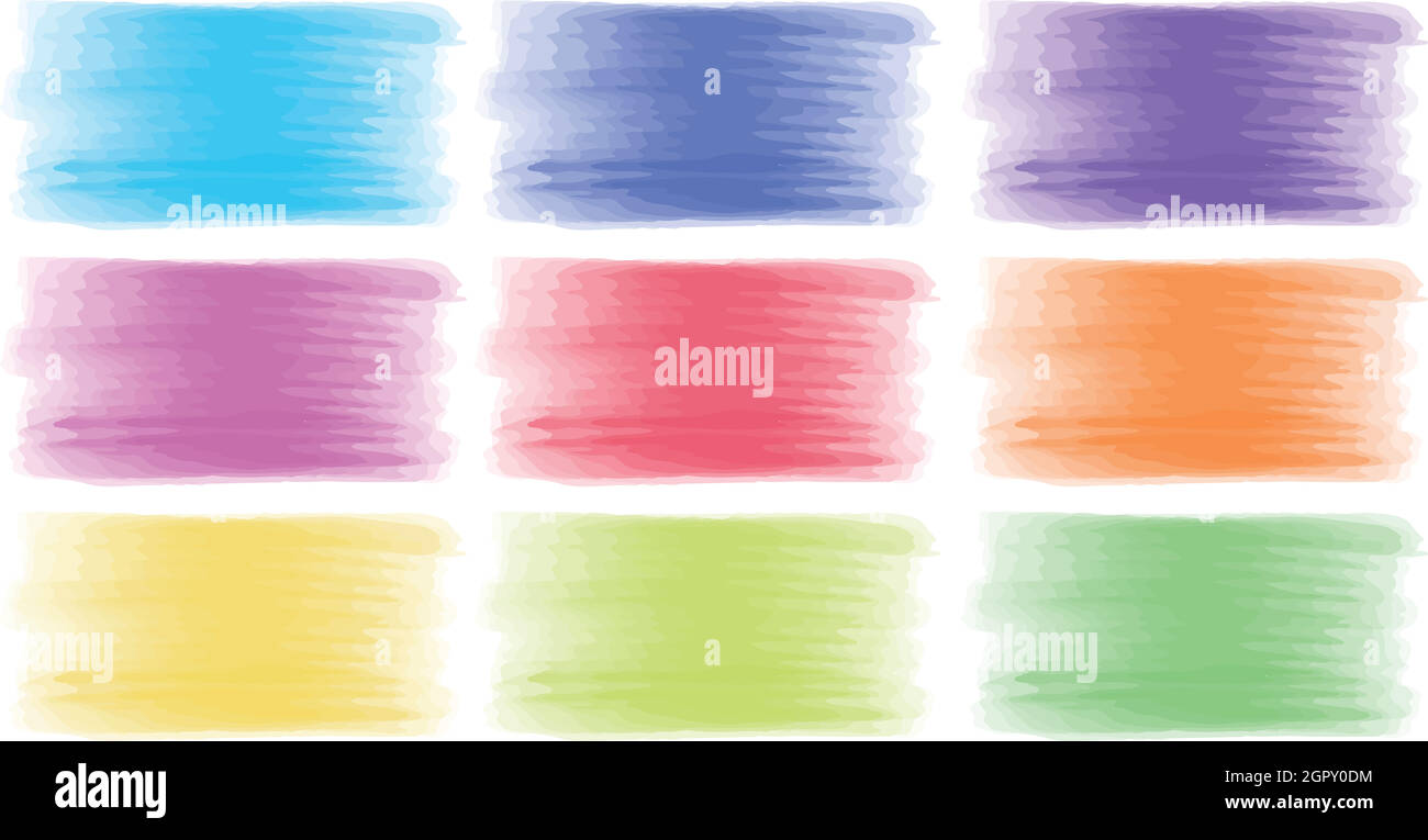 Brush strokes in different colors Stock Vector