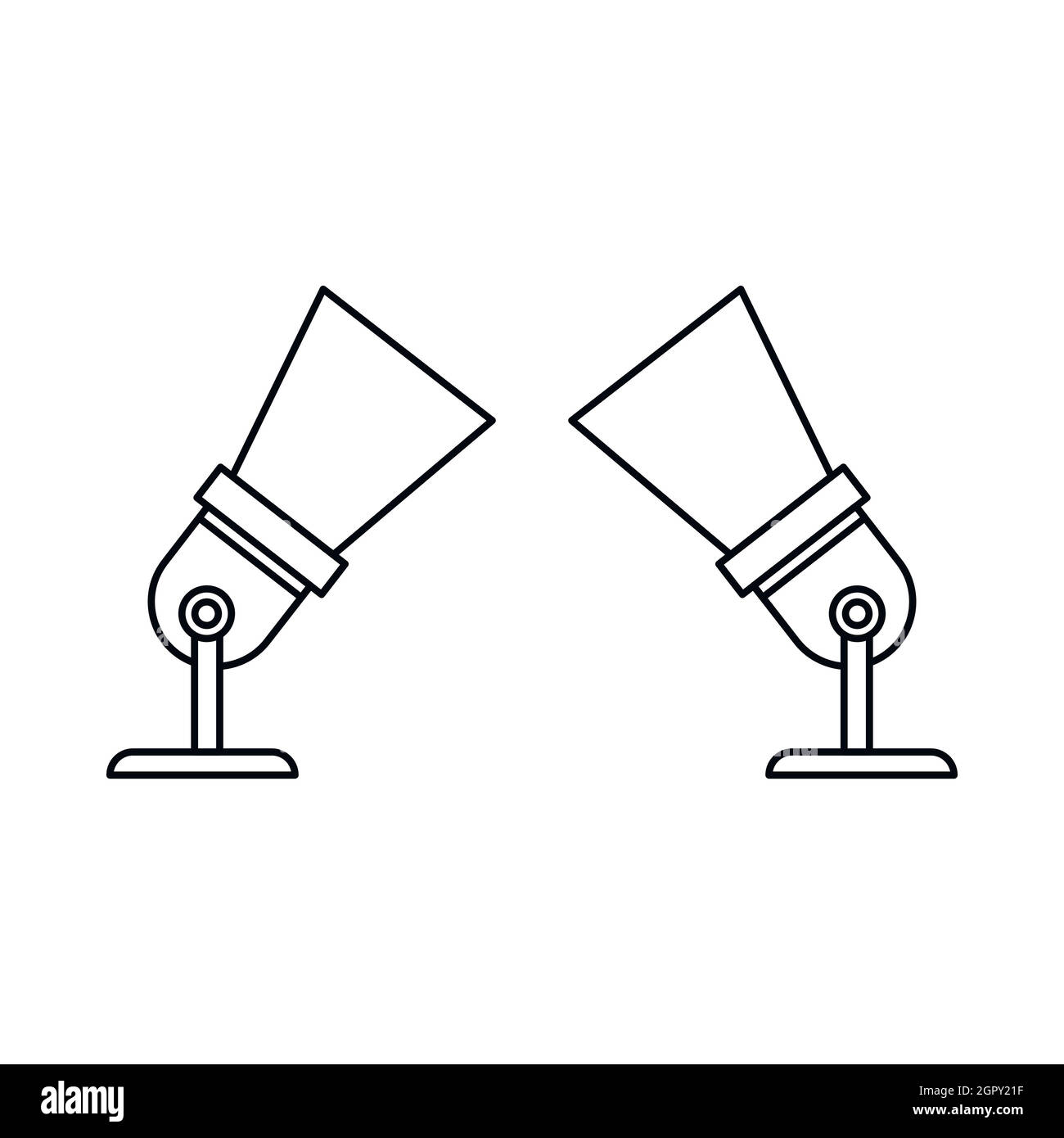 Two spotlights icon in outline style Stock Vector
