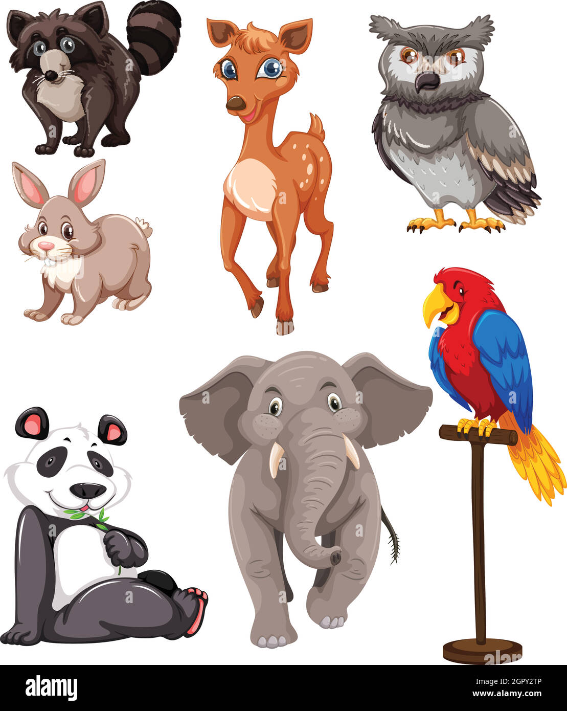 Set of cute animals Stock Vector Image & Art - Alamy