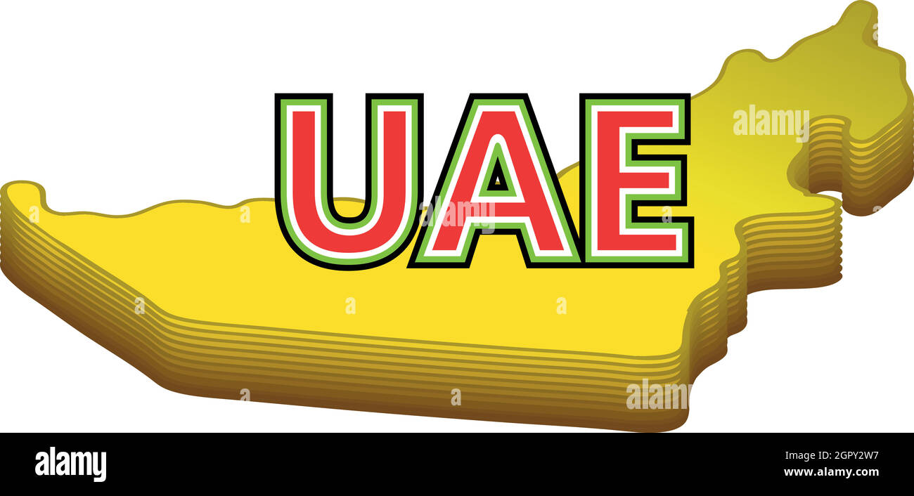 Map of UAE icon, cartoon style Stock Vector