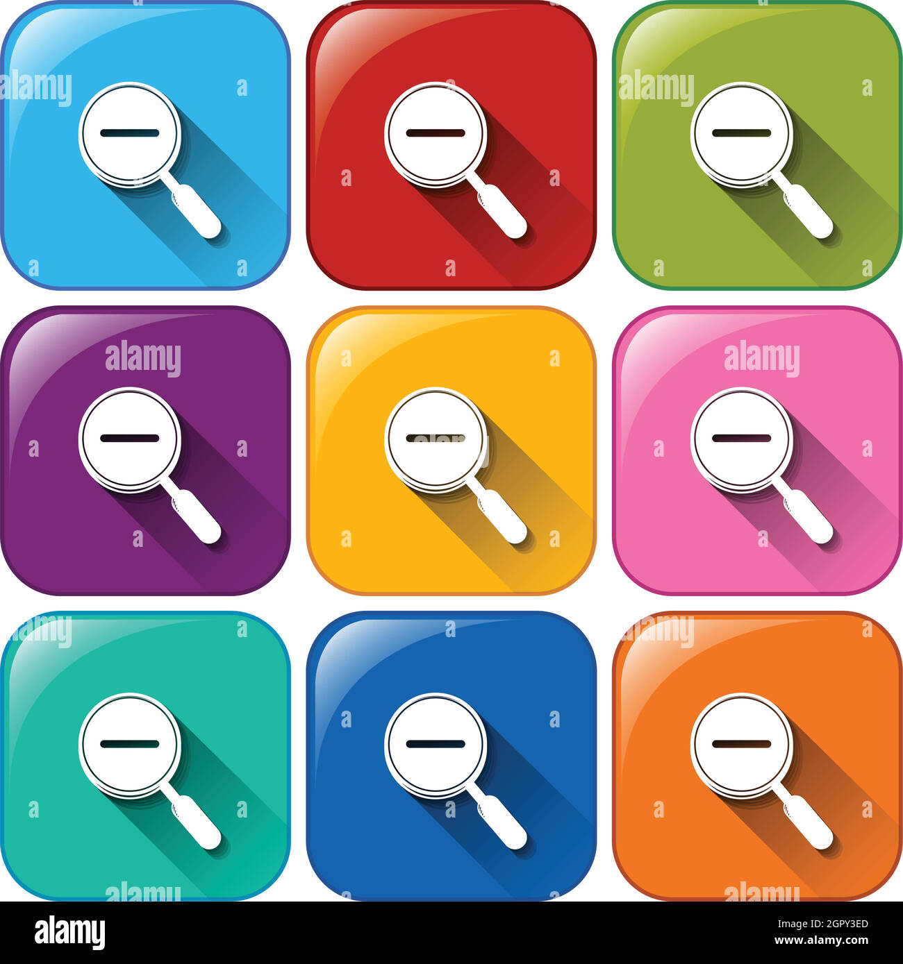 Buttons with zoom in symbols Stock Vector