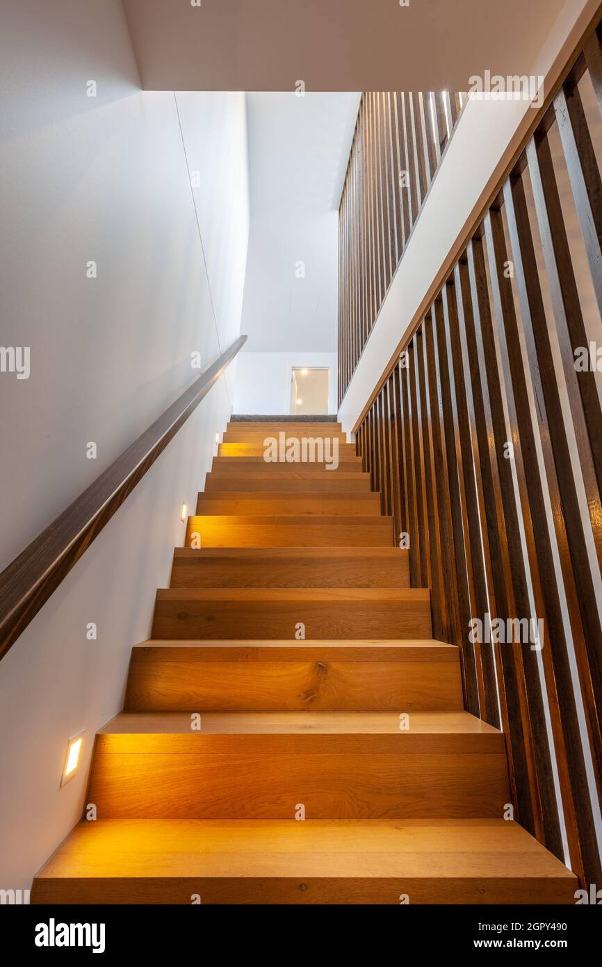 Low Angle View Of Staircase In Building Stock Photo