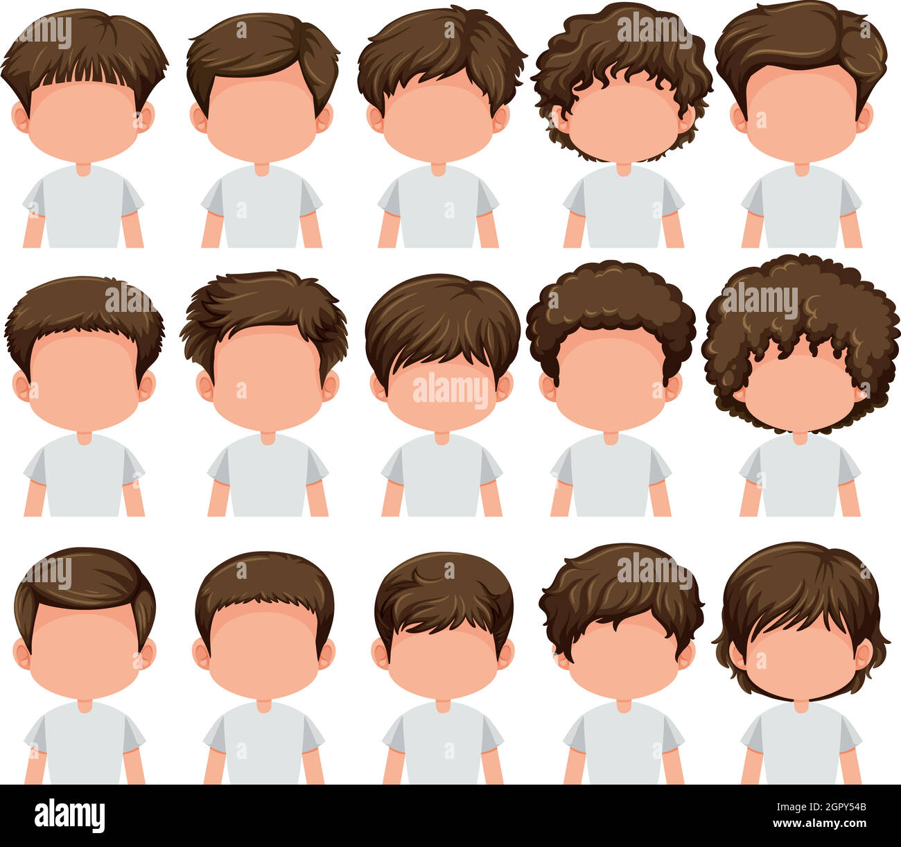 Set of boy different hairstyle Stock Vector Image & Art - Alamy