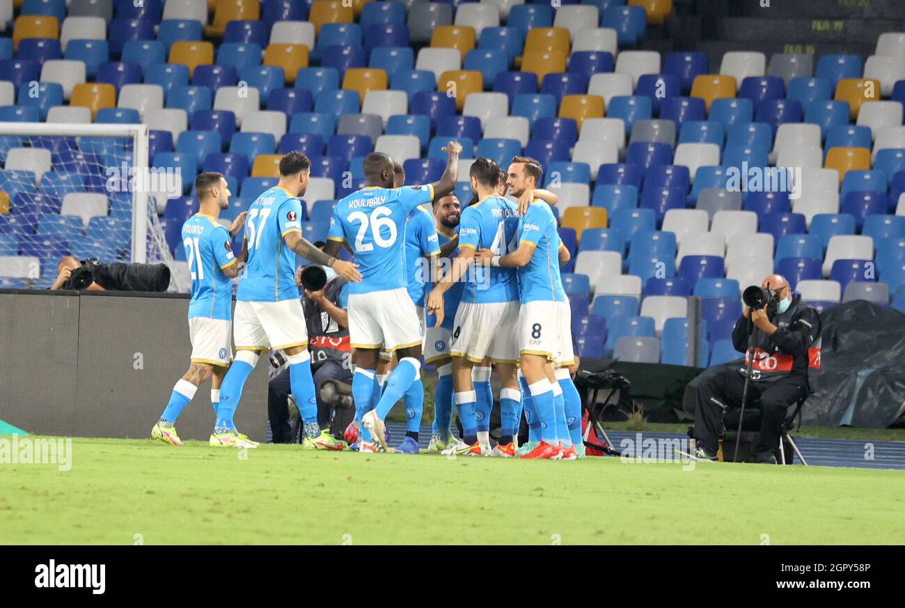 Naples, Campania, Italy. 30th Sep, 2021. During the Europa League Football match SSC Napoli vs FC Spartak Mosca on September 30, 2021 at the Diego Armando Maradona stadium in Naples.In picture: soccer naples (Credit Image: © Fabio Sasso/ZUMA Press Wire) Stock Photo