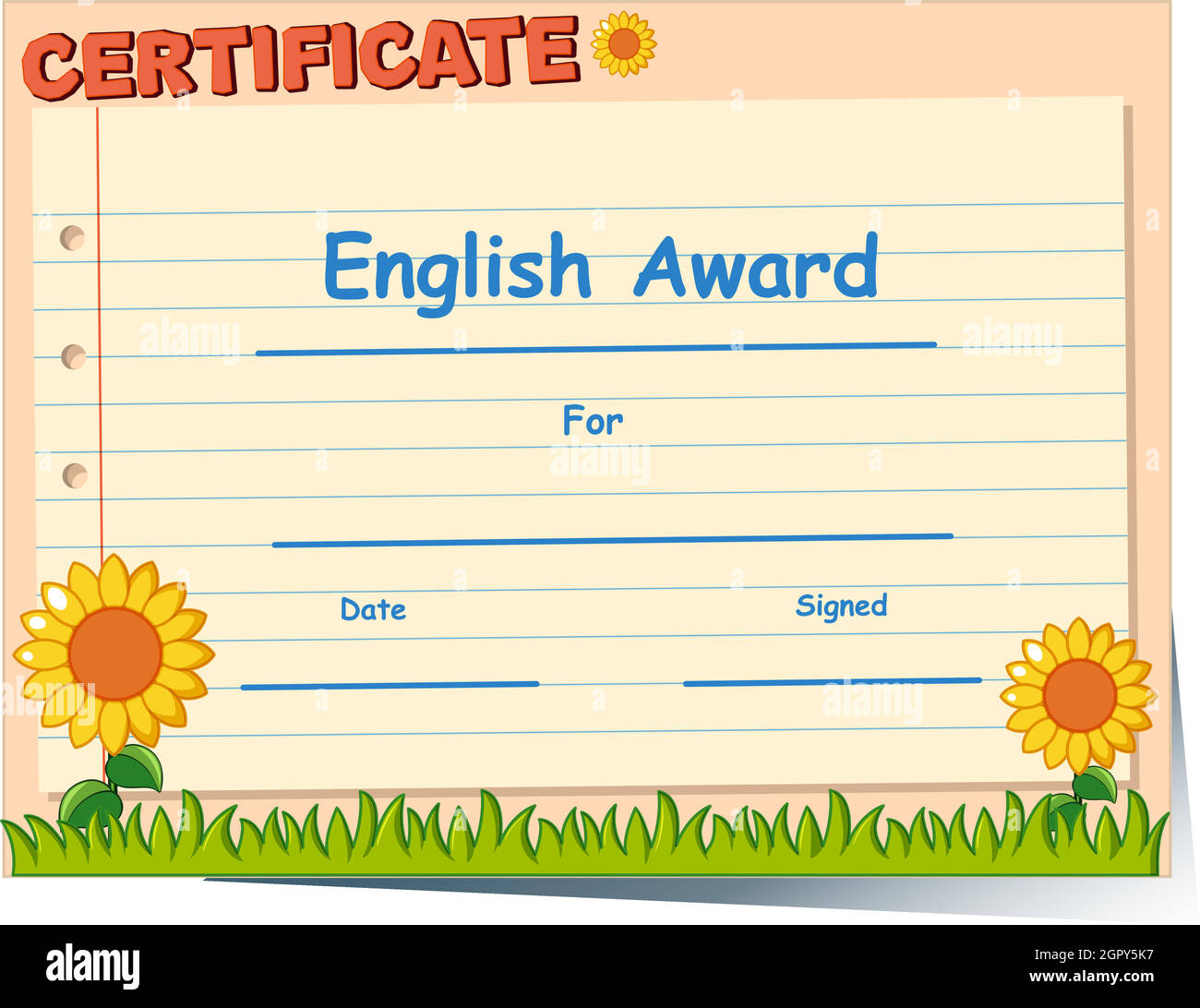 Certificate template for English award Stock Vector Image & Art Regarding Star Of The Week Certificate Template
