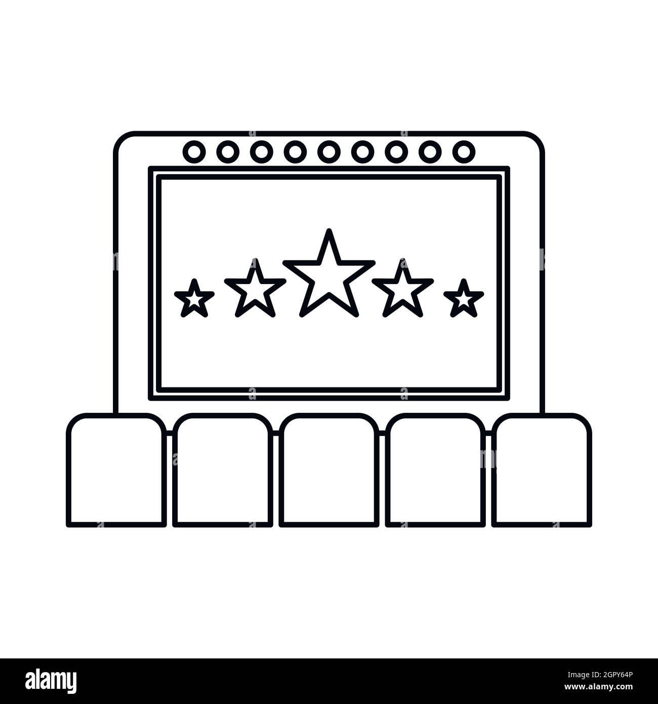 Cinema auditorium with screen and seats icon Stock Vector Image & Art ...
