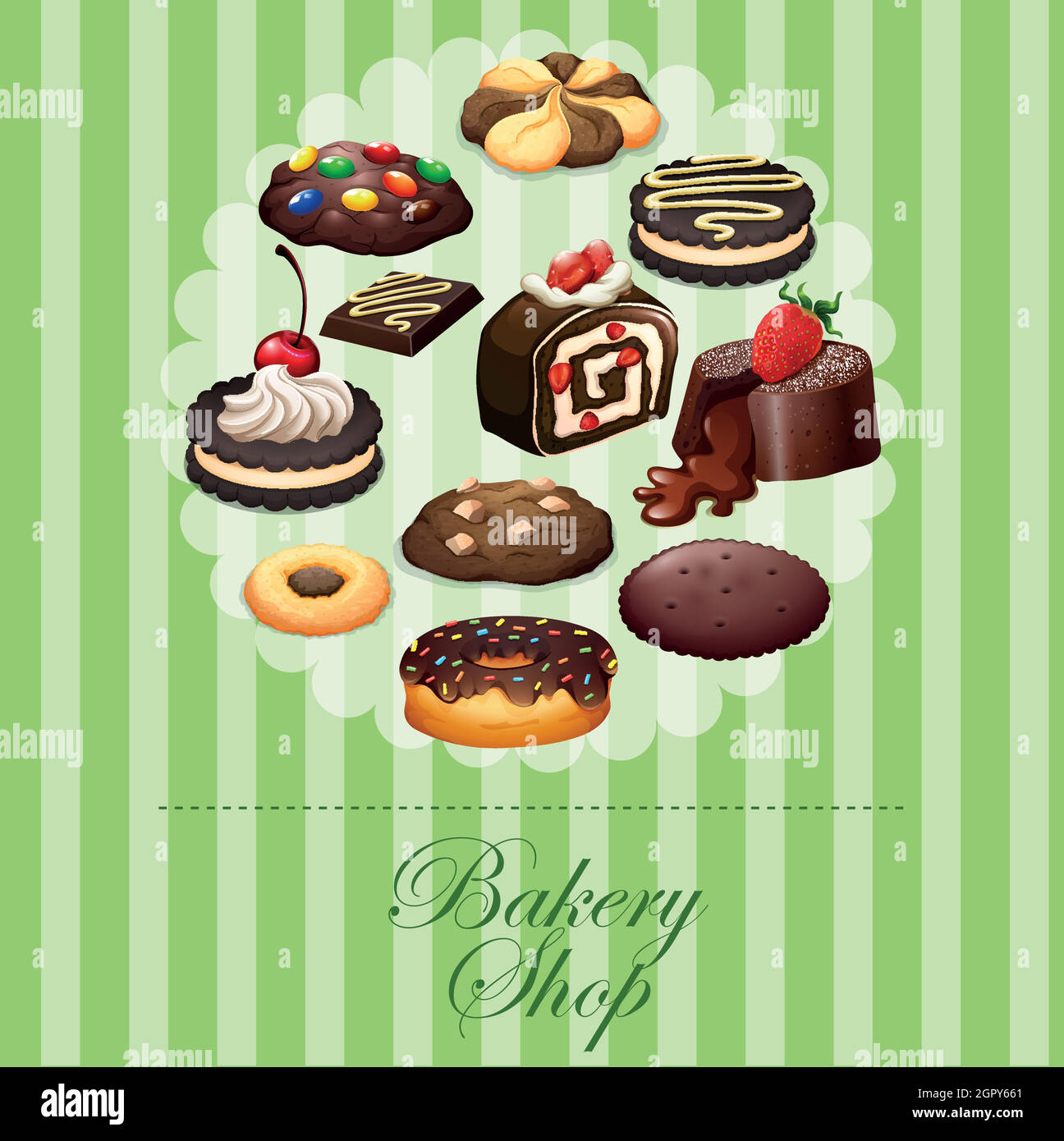 Different kind of desserts Stock Vector