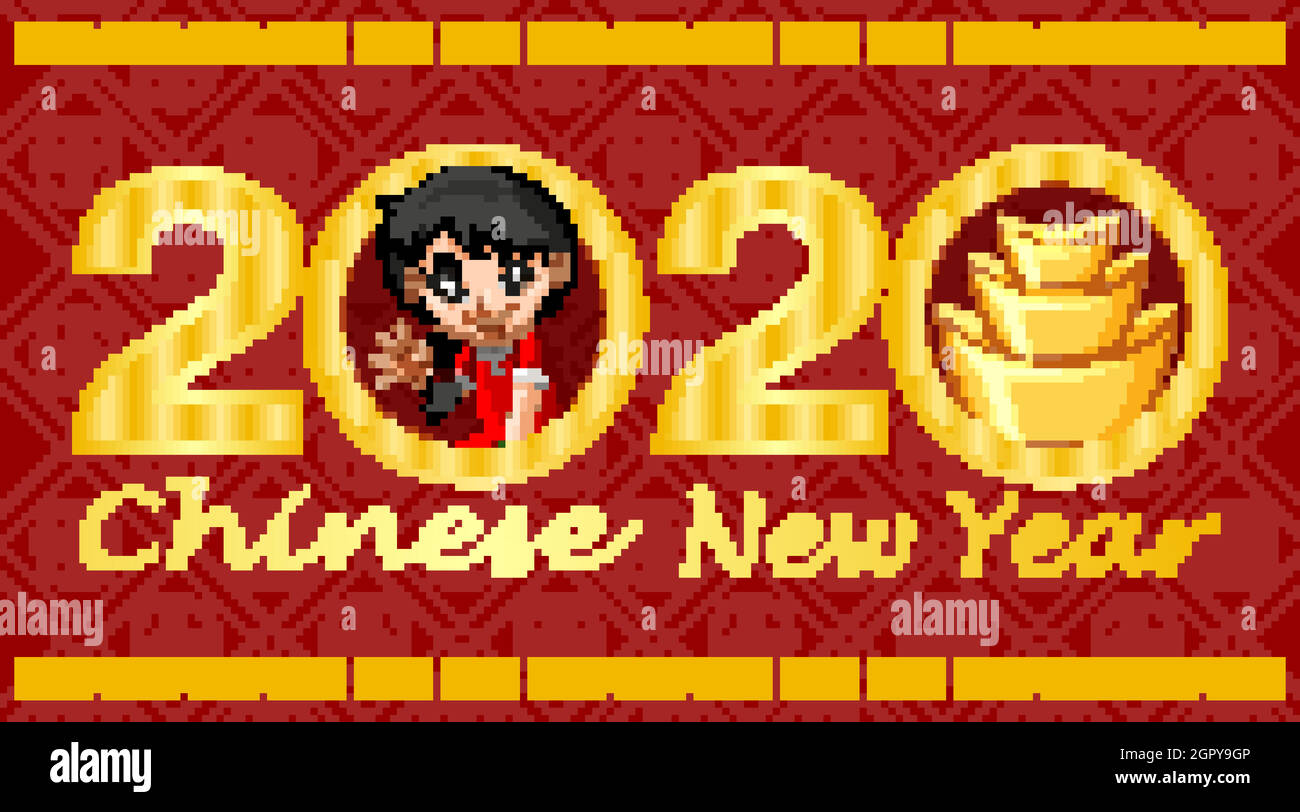 Happy new year background design with girl and gold Stock Vector Image ...