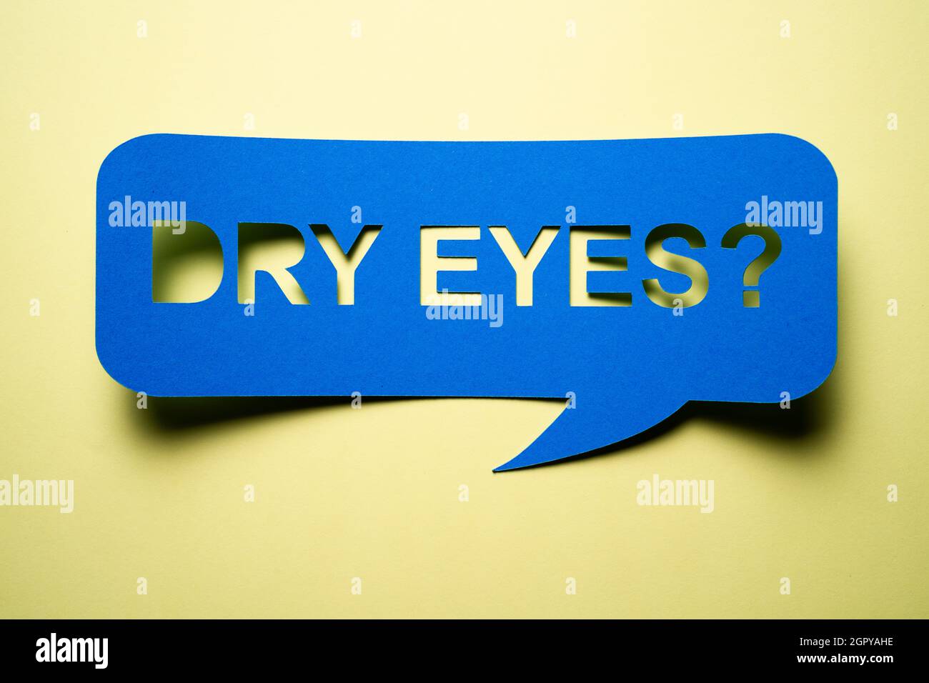 Dry Tired Eye Syndrome Speech Bubble Label Stock Photo