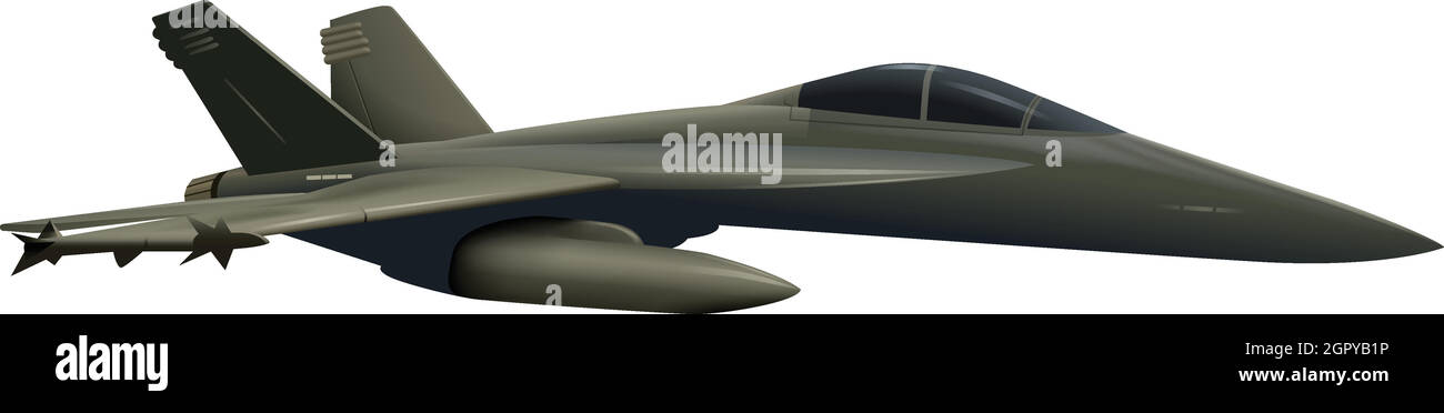 Army Airplane on White Background Stock Vector