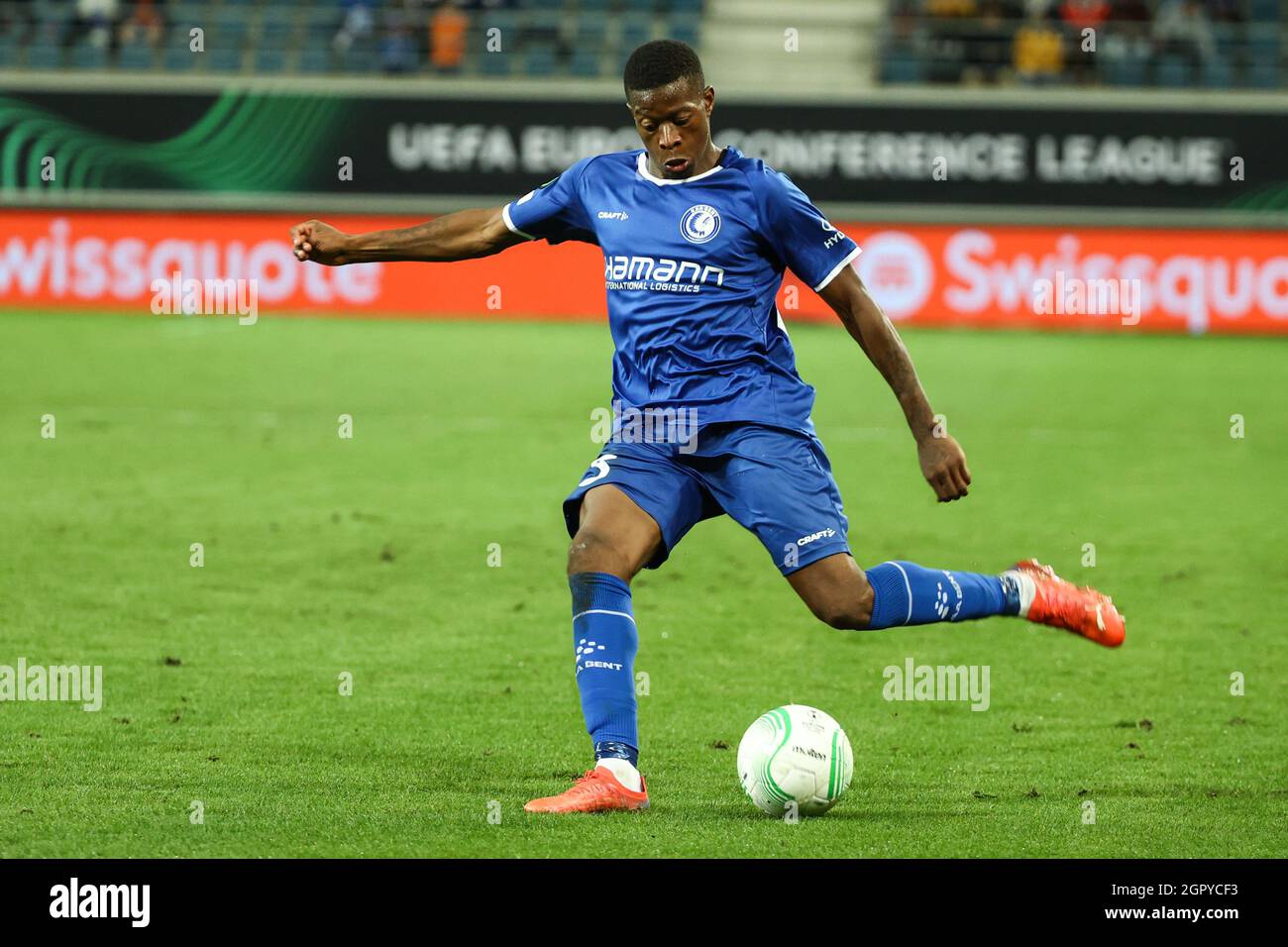 Gent S Mathias Nurio Fortuna Pictured In Action During A Soccer Game Between Belgian Kaa Gent And Cyprus Anorthosis Famagusta On The Second Day Out Stock Photo Alamy