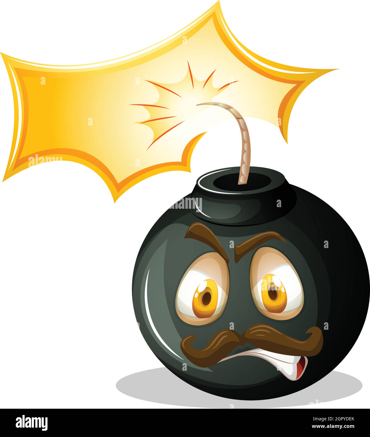 Bomb with angry face Stock Vector