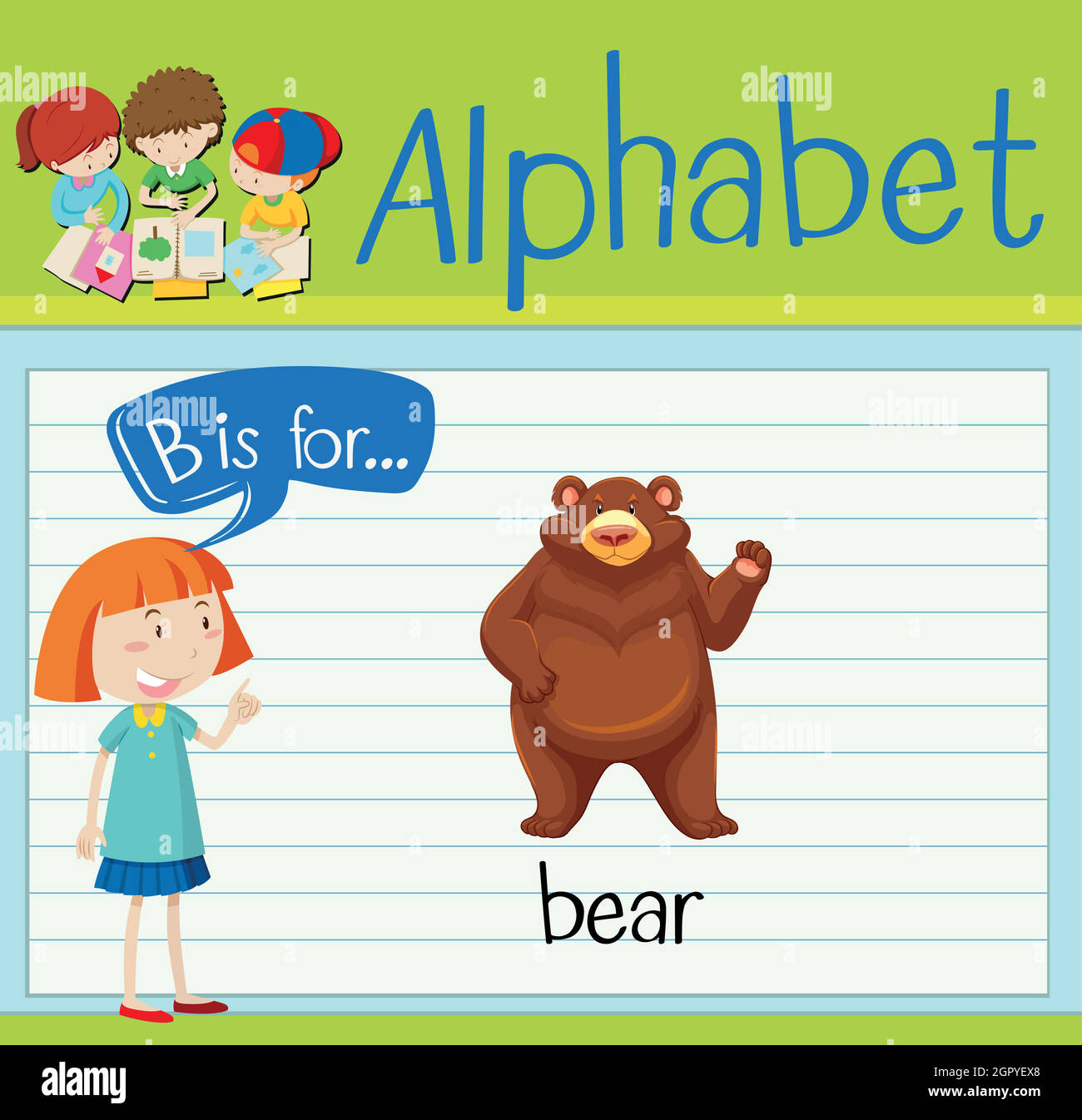 Flashcard letter B is for bear Stock Vector Image & Art - Alamy