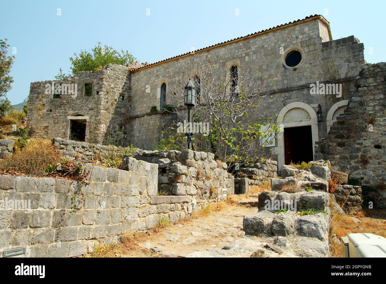 The ruins of the old town Stari Bar in Montenegro. Stock Photo
