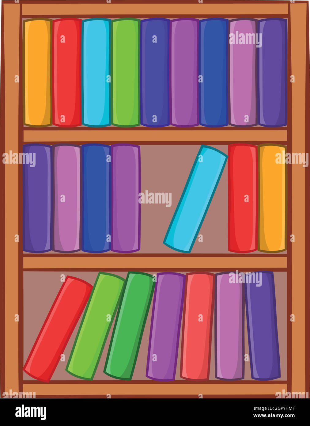 Shelf books icon cartoon style hi-res stock photography and images - Alamy