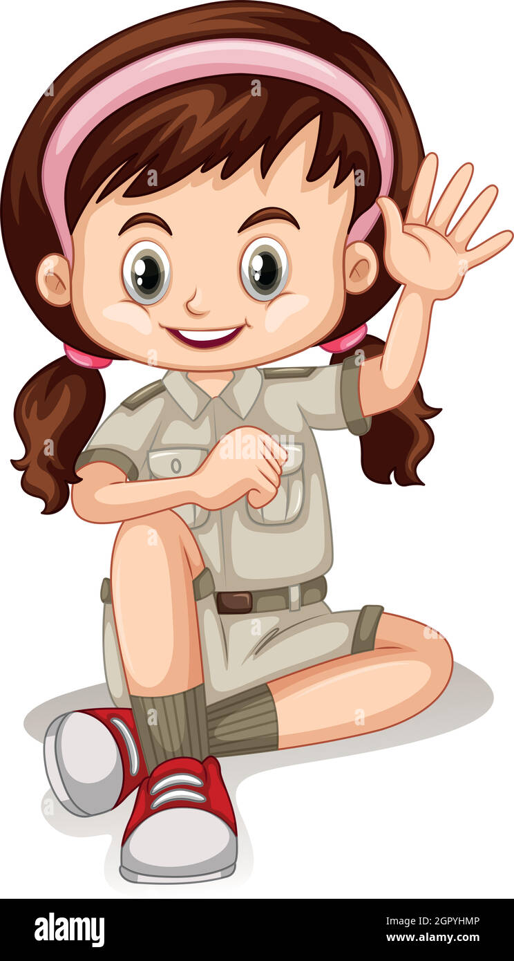 Happy girl waving hand Stock Vector Image & Art - Alamy