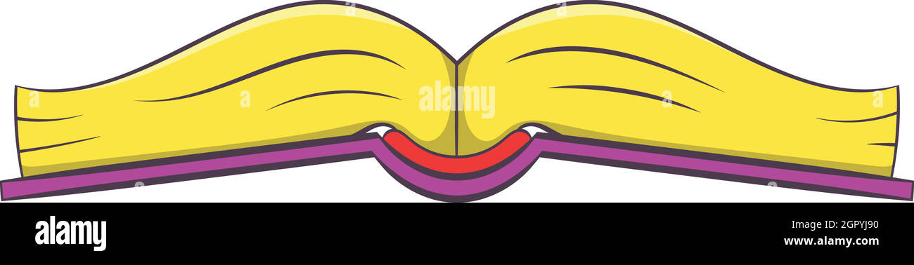 Book is open in the middle icon, cartoon style Stock Vector