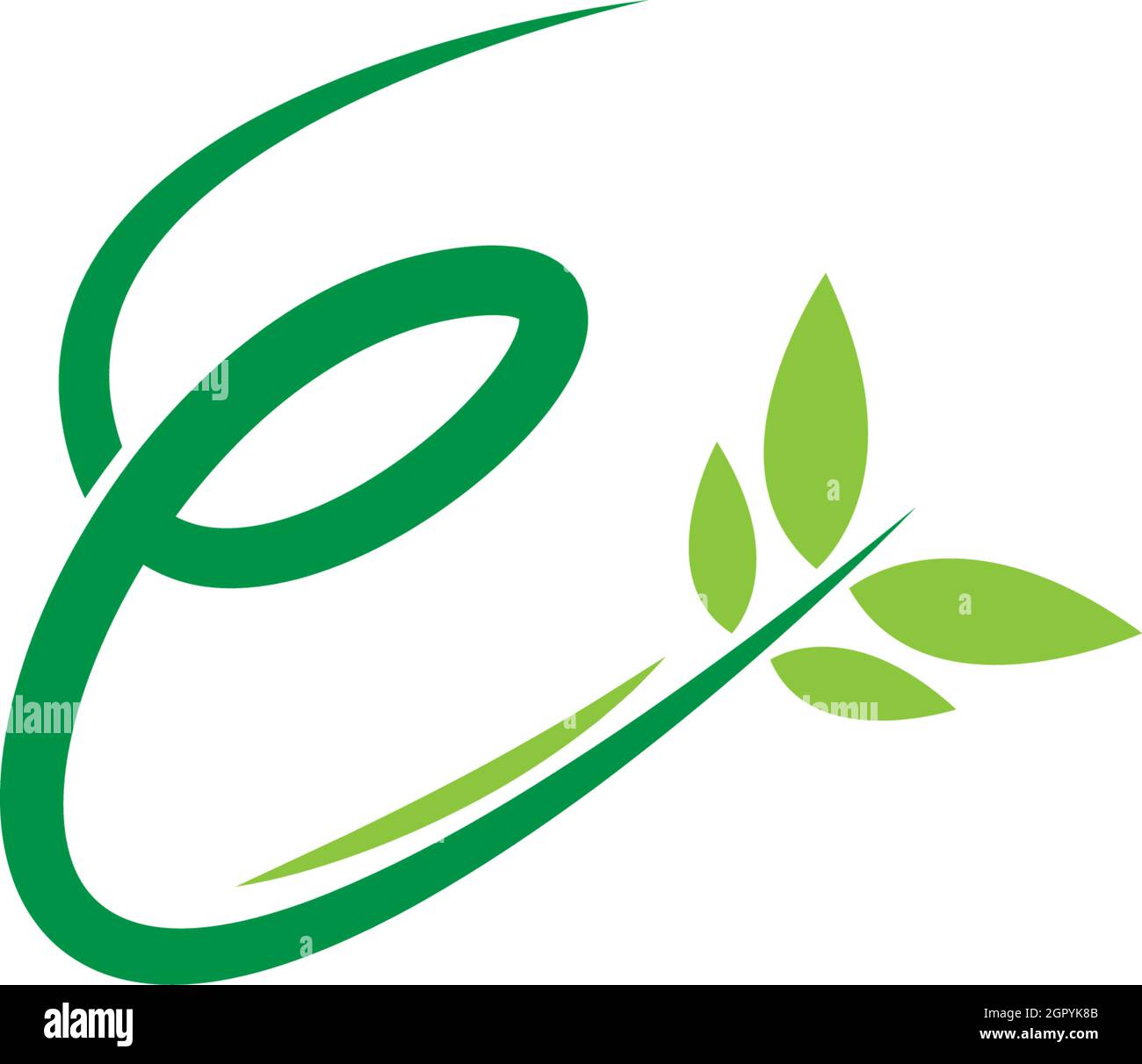 Vines template design, shrubs forming letter E illustration Stock ...