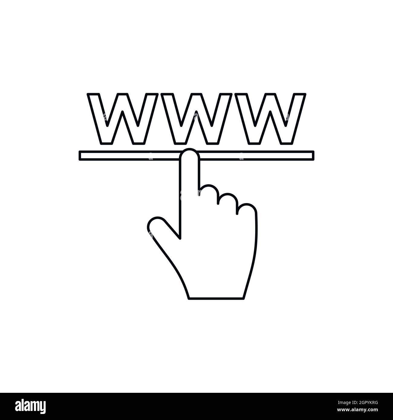 Hand cursor icon in outline style Stock Vector