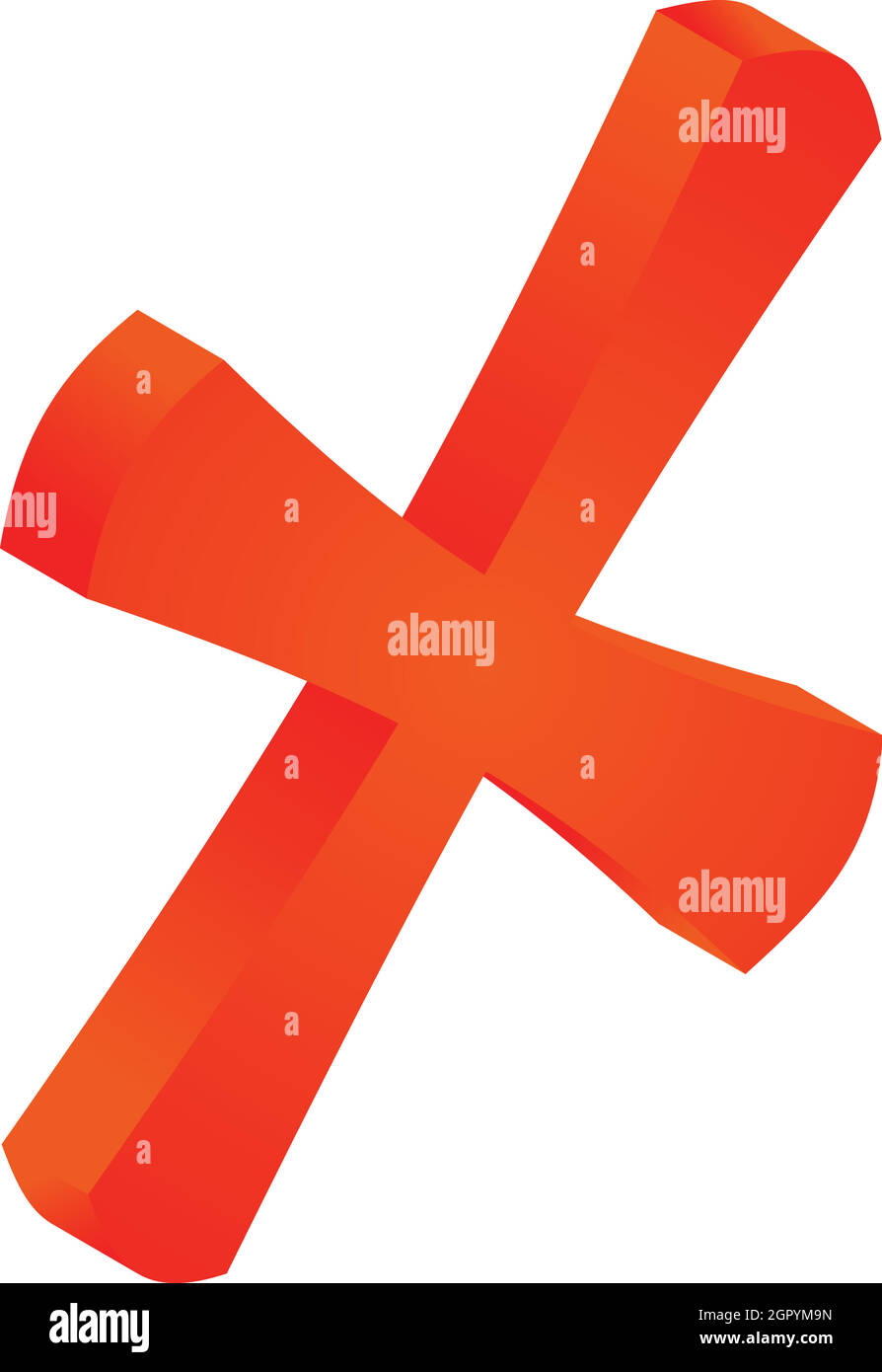 Cross mark icon, isometric 3d style Stock Vector Image & Art - Alamy