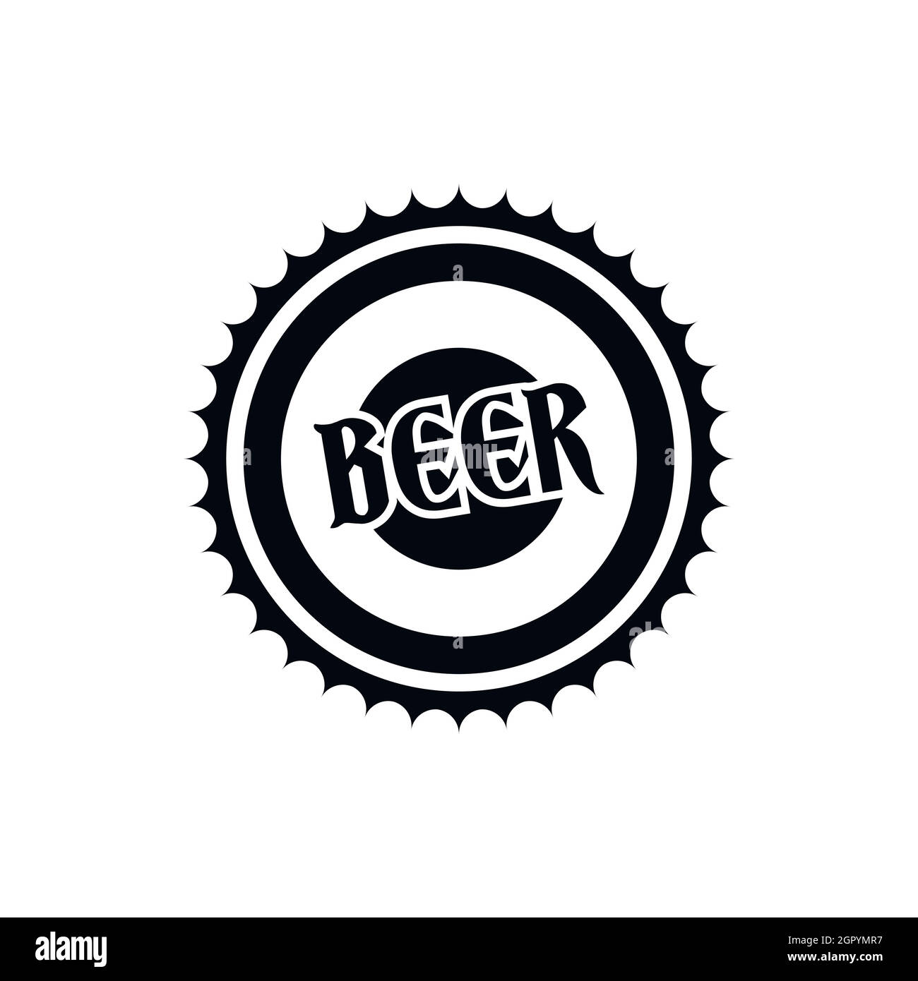Beer bottle cap icon, simple style Stock Vector