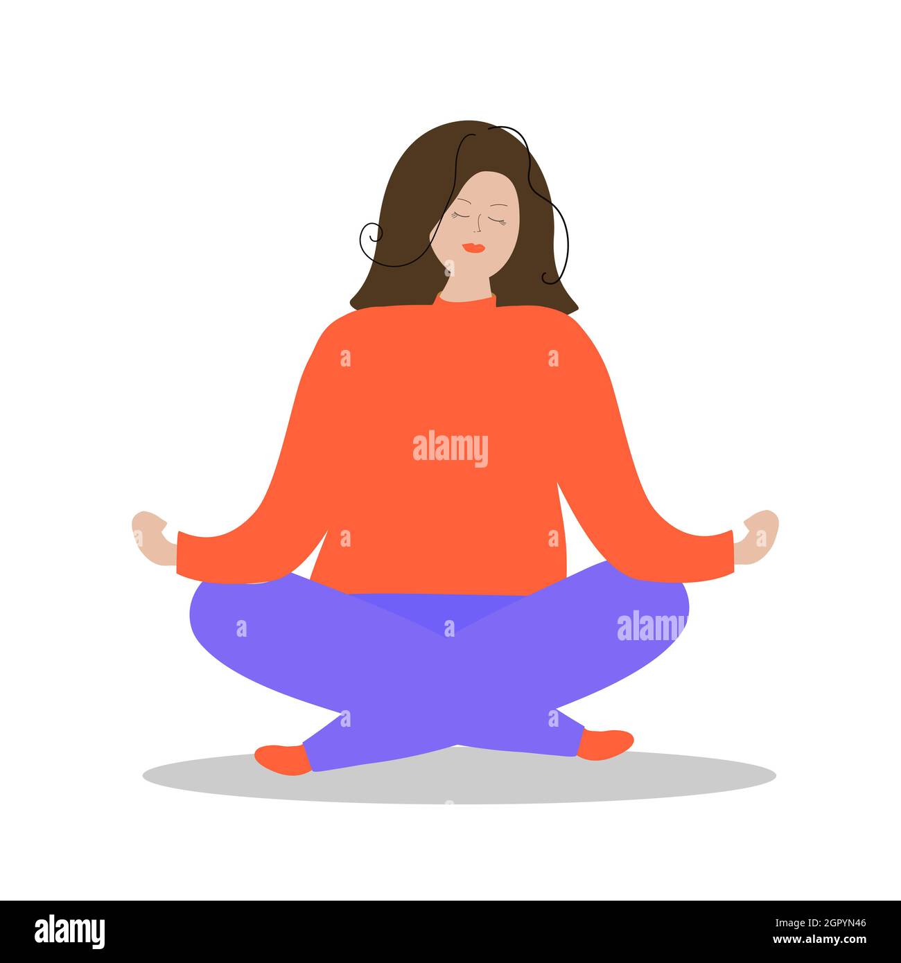 Girl with closed eyes in the lotus position Stock Vector Image & Art ...