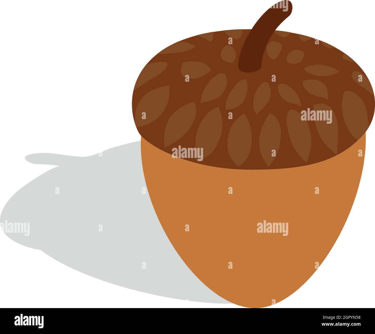 Acorn icon, isometric 3d style Stock Vector