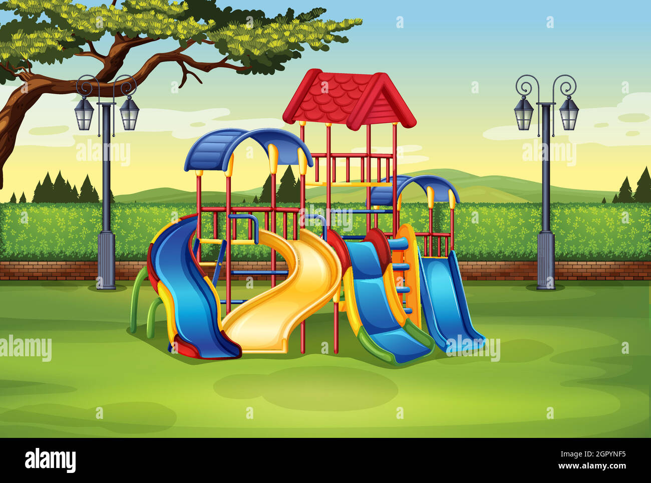 Playhouse in the middle of the park Stock Vector Image & Art - Alamy