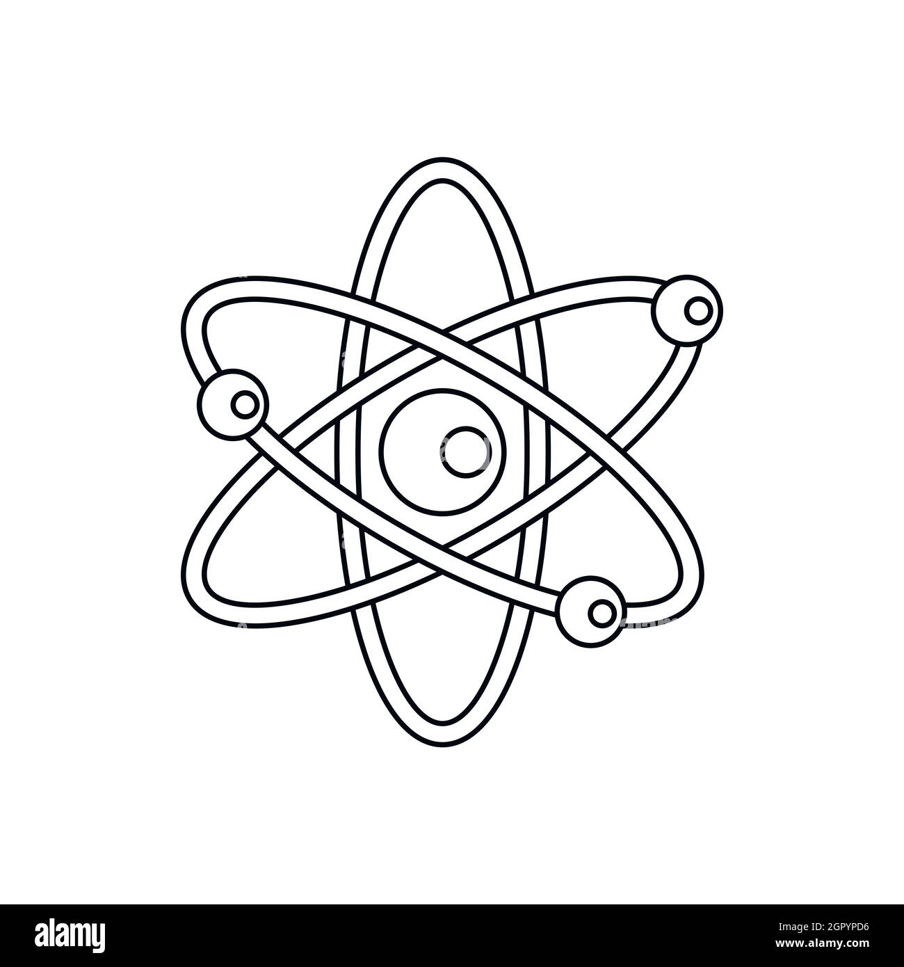 Atom with electrons icon in outline style Stock Vector Image & Art Alamy