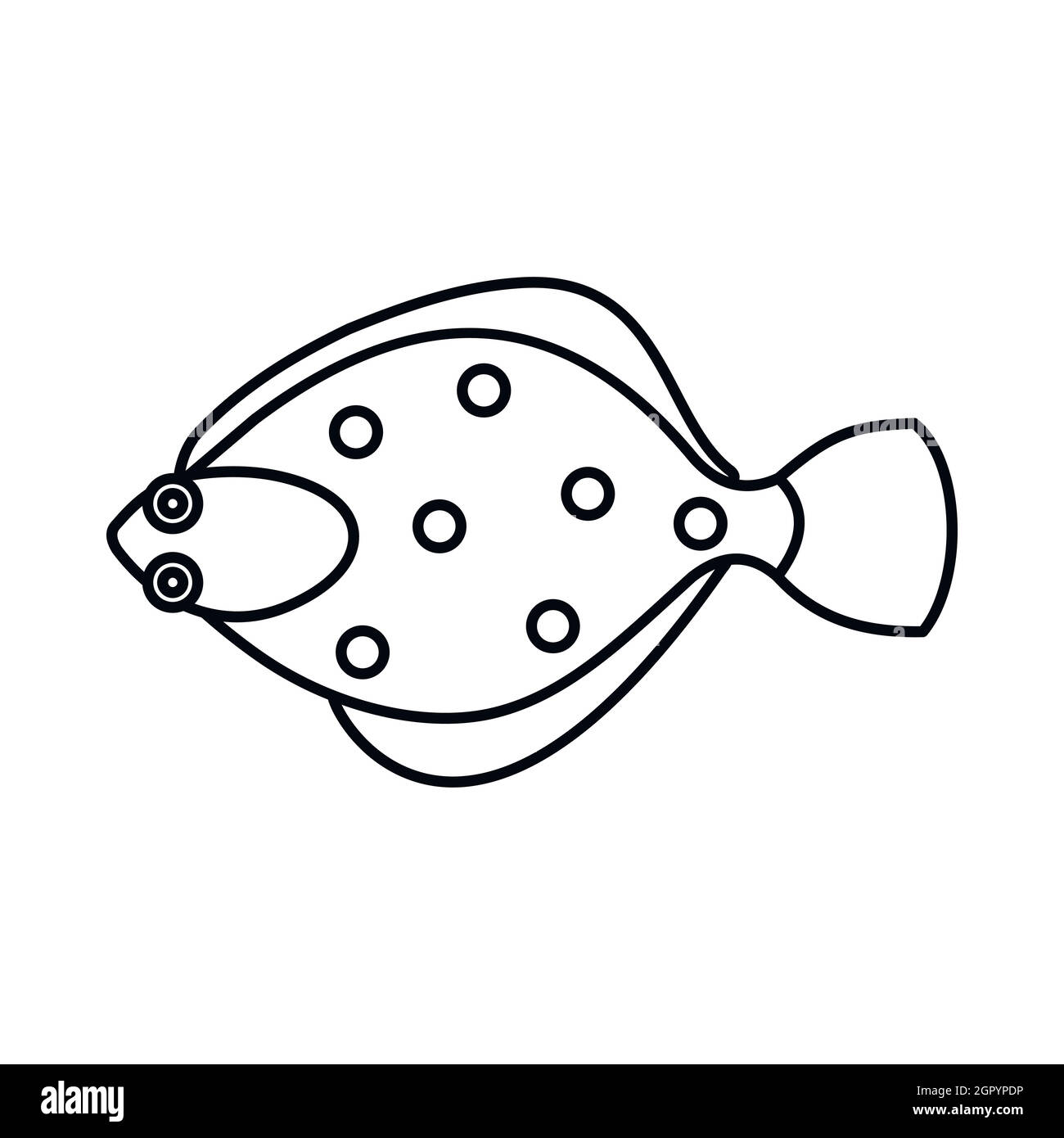 Flounder fish icon, outline style Stock Vector Image & Art Alamy