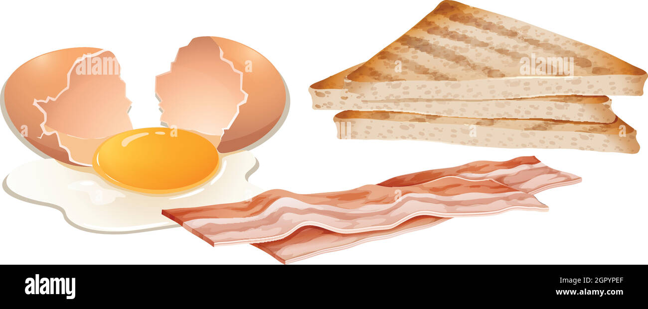 A Set of Breakfast on White Background Stock Vector Image & Art - Alamy